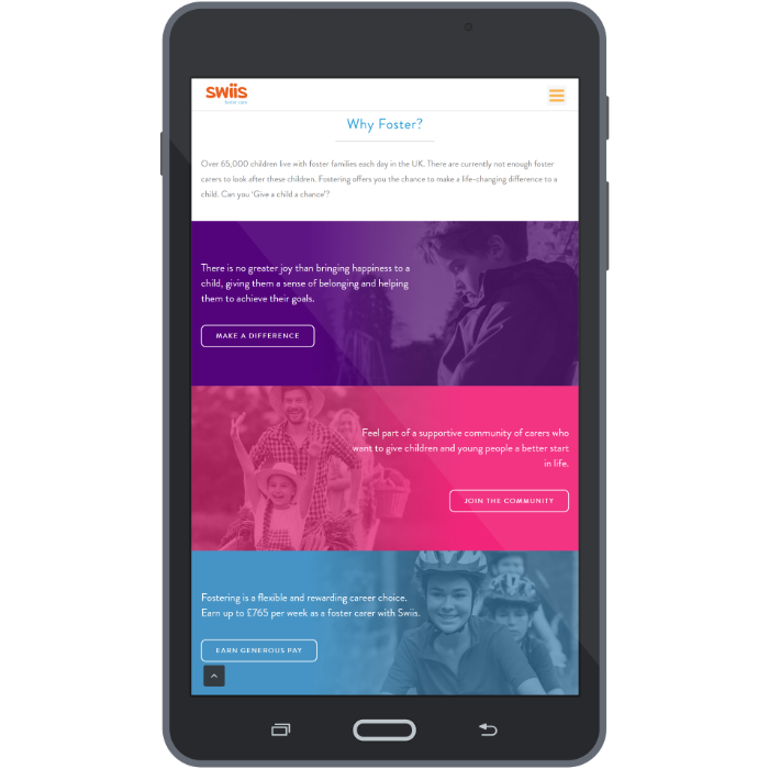 Swiis Foster Care Why Foster on tablet